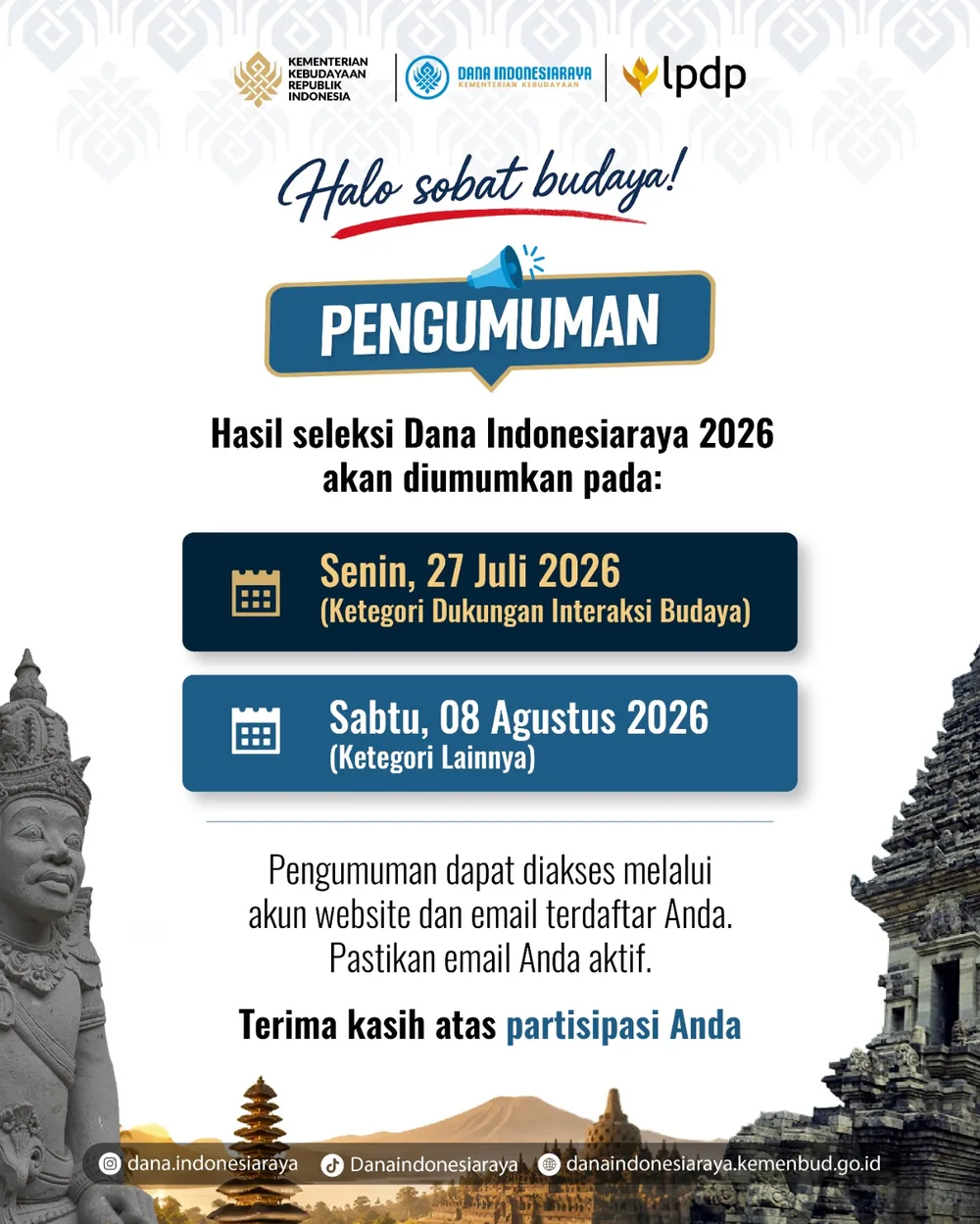 Jadwal Pengumuman Hasil Seleksi
