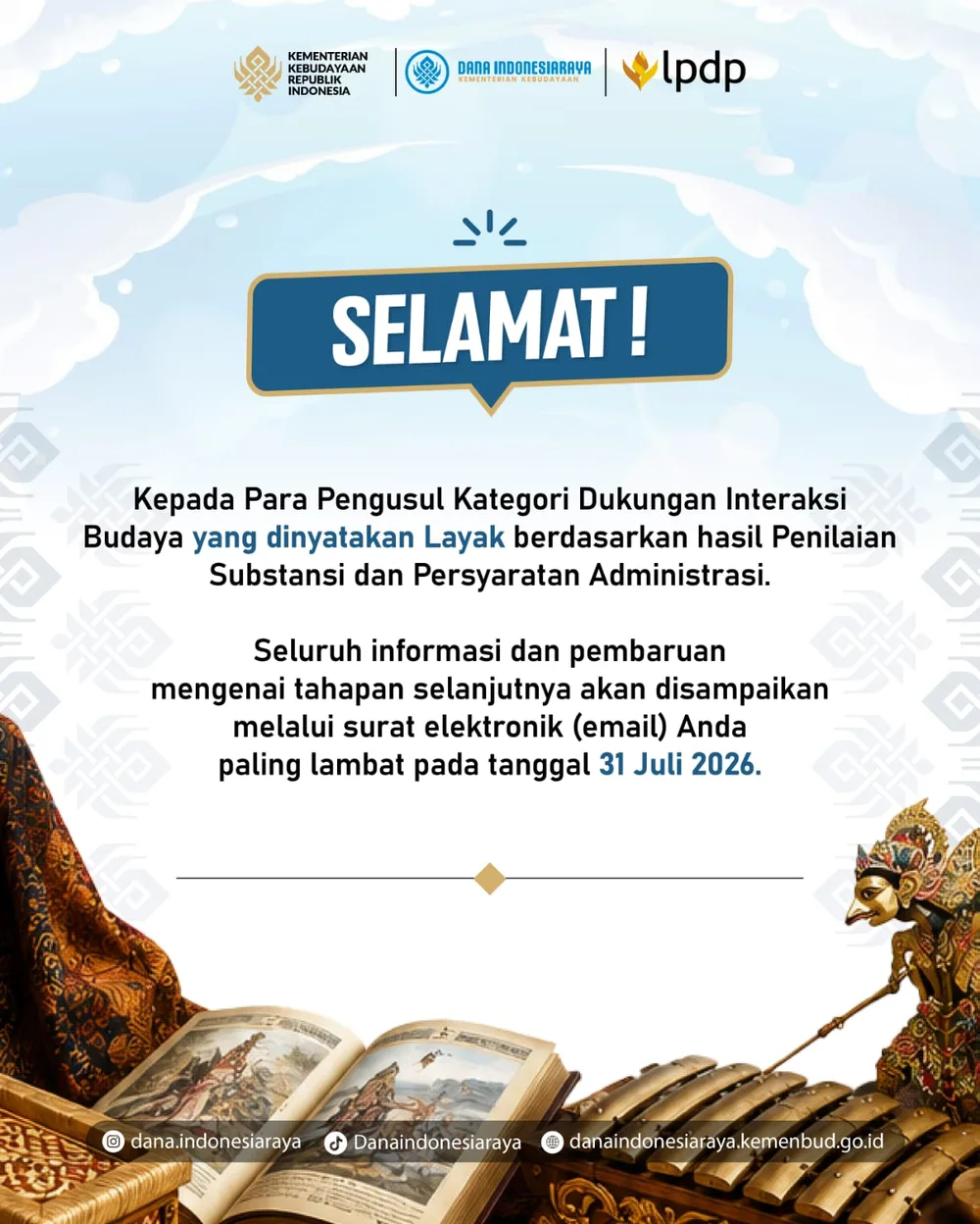 Bagi Pengusul DIB yang Dinyatakan Layak