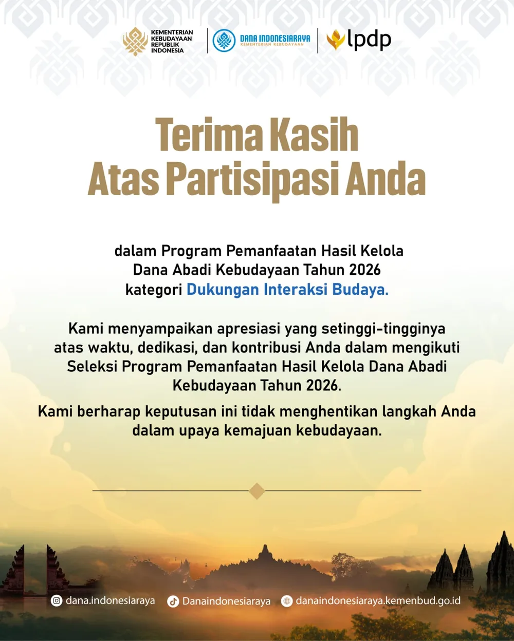 Bagi Pengusul DIB yang Dinyatakan Tidak Layak