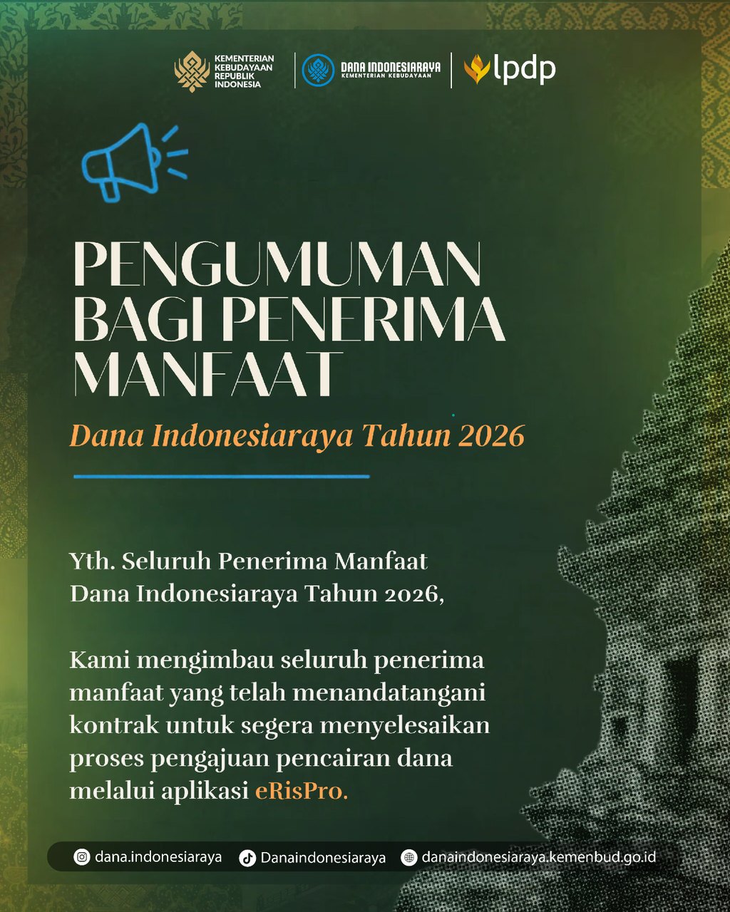 Pengumuman bagi Penerima Manfaat Dana Indonesia Raya 2026